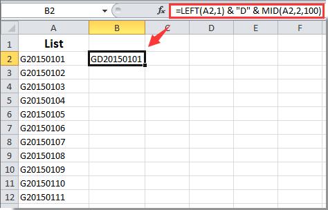 Hướng dẫn cách thêm văn bản vào giữa các cell sử dụng công thức và mã VBA